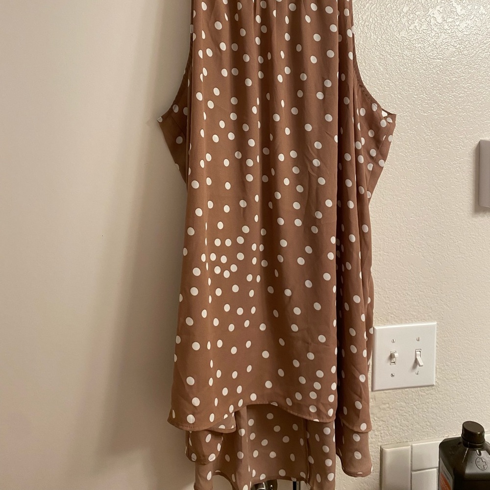 Torrid 3X Mauve/Brown with white polka dots